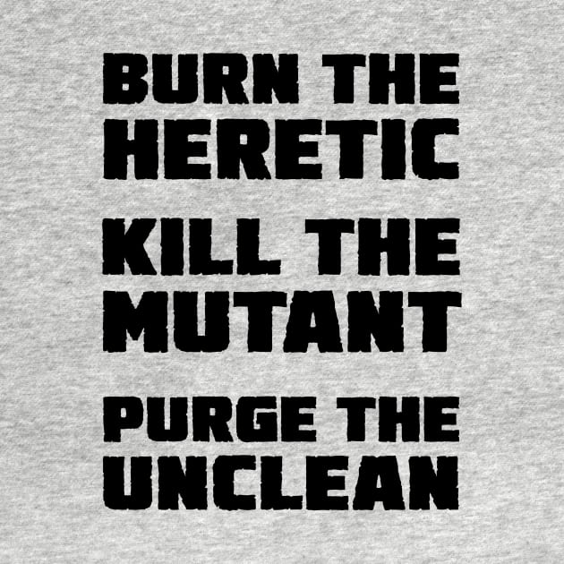 Burn the Heretic (dark text) by conform